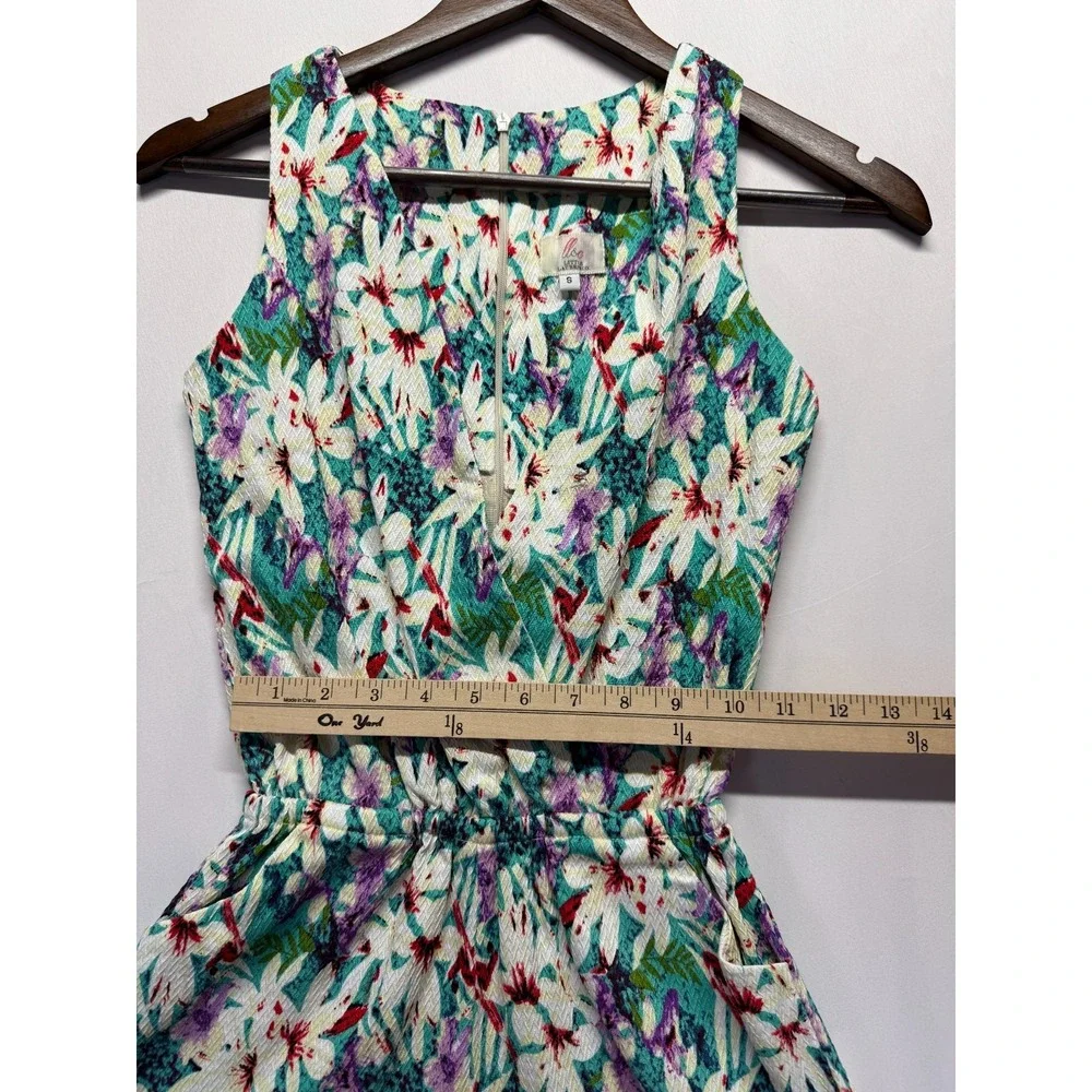Little Lauren Co. Romper Womens Small Multi Floral Print Elastic Waist One Piece